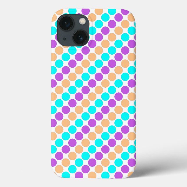 Multi coloured large polka dots retro sixties Case-Mate iPhone case (Back)