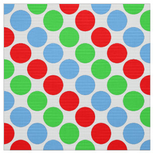 Multi coloured large polka dots retro sixties fabric