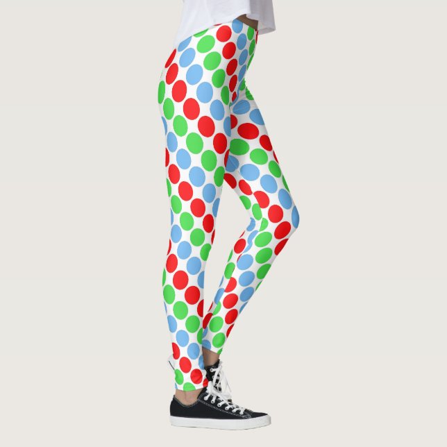 Multi coloured large polka dots retro sixties leggings (Right)