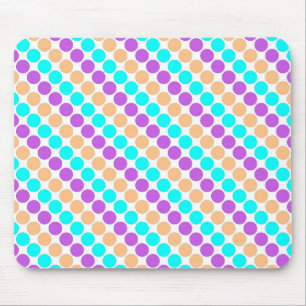 Multi coloured large polka dots retro sixties mouse pad