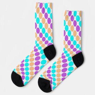 Multi coloured large polka dots retro sixties socks