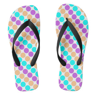 Multi coloured large polka dots retro sixties thongs