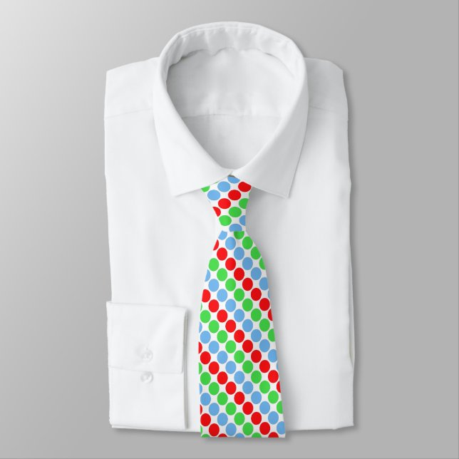Multi coloured large polka dots retro sixties tie (Tied)