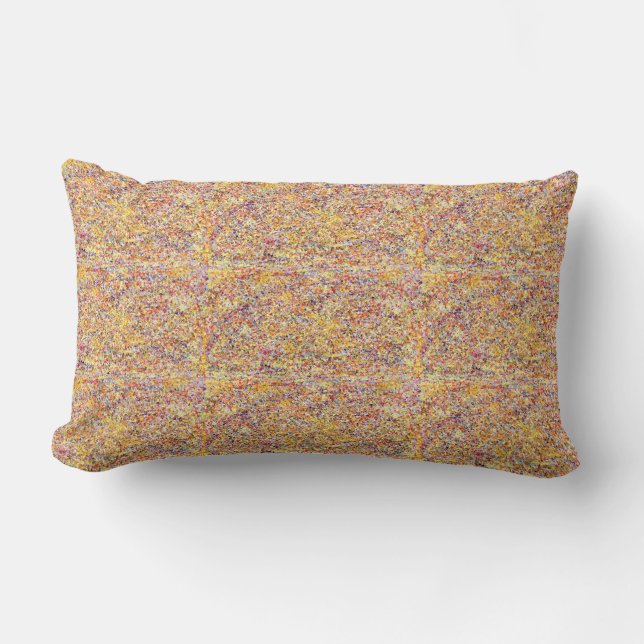 Multi-coloured, lavender, dark purple, red Pillow (Front)