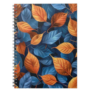Multi-coloured leaf pattern notebook