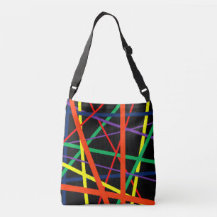 Multi-Coloured Lined Crossbody Bag