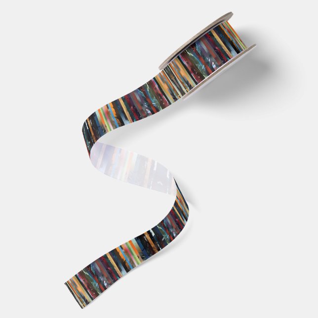 Multi Coloured Lined Satin Ribbon (Front+Back)