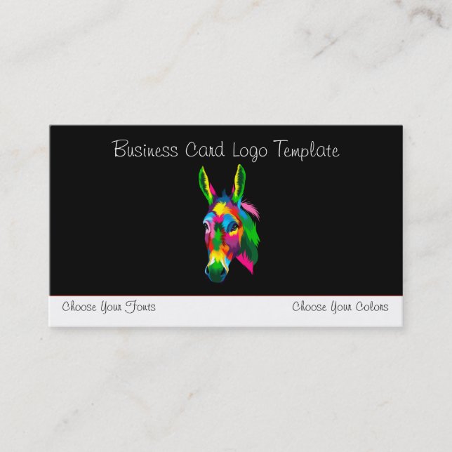 Multi-Coloured Logo Donkey  Business Card (Front)