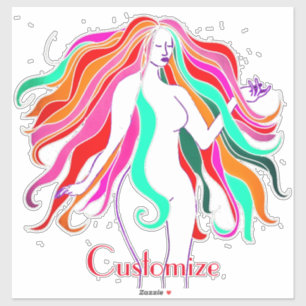 Multi-coloured long-haired goddess Thunder_Cove 