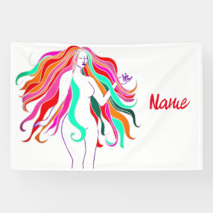 Multi-coloured long-haired goddess Thunder_Cove Banner