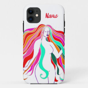 Multi-coloured long-haired goddess Thunder_Cove iPhone 11 Case