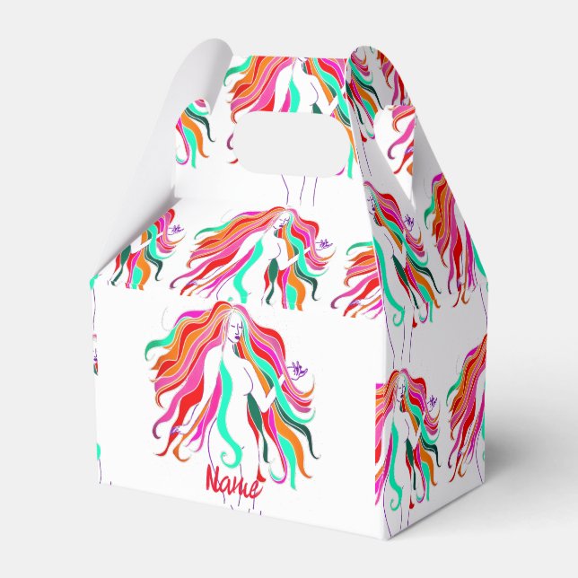 Multi-coloured long-haired goddess Thunder_Cove Favour Box (Front Side)