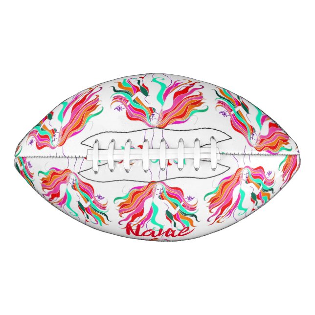 Multi-coloured long-haired goddess Thunder_Cove  Football (Front)