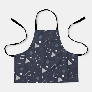 Multi Coloured Memphis Pattern Classic Small Black Apron