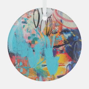 Multi Coloured Mixed Media Art Glass Tree Decoration