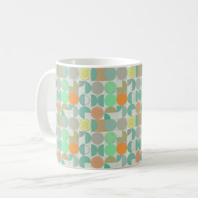 Multi-coloured modern geometric   coffee mug (Front Left)