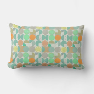 Multi-coloured modern geometric lumbar cushion