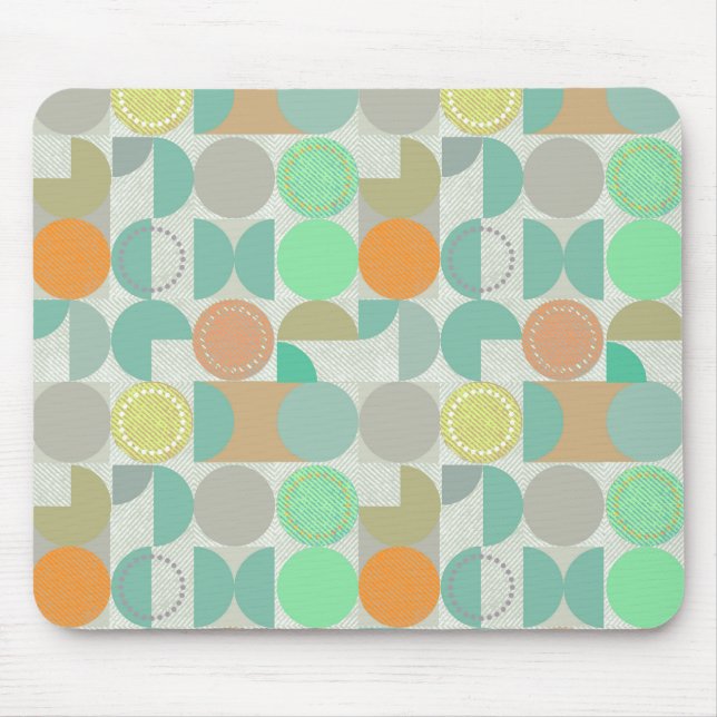 Multi-coloured modern geometric mouse pad (Front)