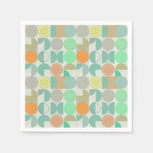 Multi-coloured modern geometric napkin