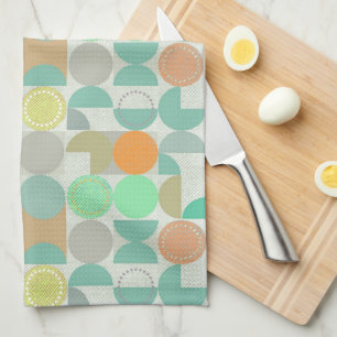 Multi-coloured modern geometric   tea towel