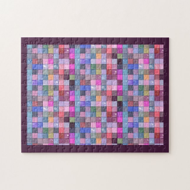 Multi-coloured Mosaic Squares Jigsaw Puzzle (Horizontal)