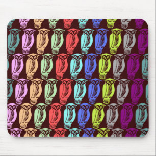 Multi-coloured Owls Mouse Pad