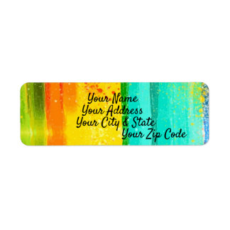 Multi-Coloured Paint Stripe Return Address Label