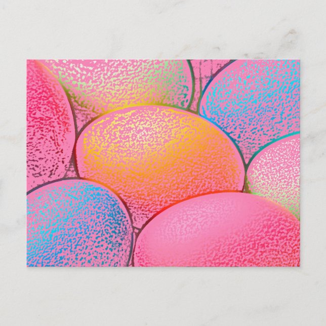 Multi coloured pastel Easter eggs Holiday Postcard (Front)