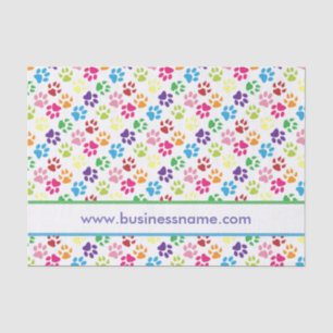 Multi-Coloured Paw Prints Tissue Paper
