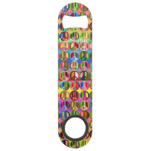 multi-coloured peace symbols pattern