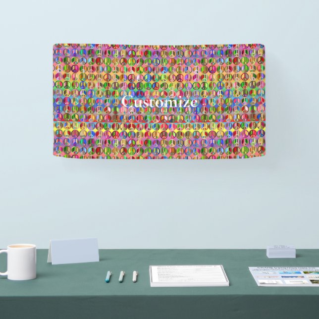 multi-coloured peace symbols pattern banner (Tradeshow)