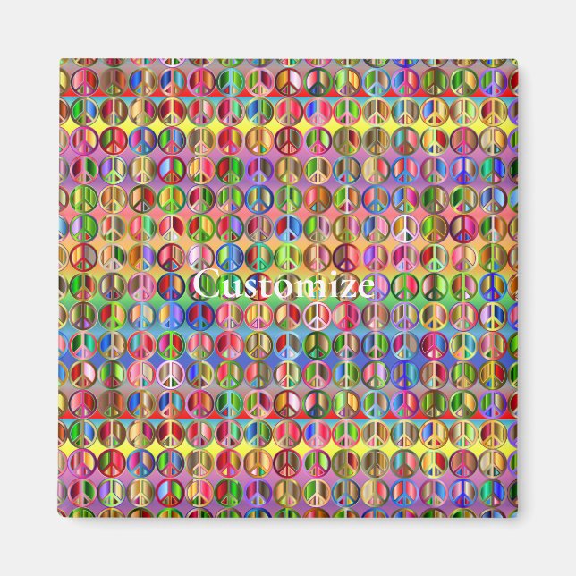 Multi-coloured peace symbols pattern Thunder_Cove Magnet (Front)