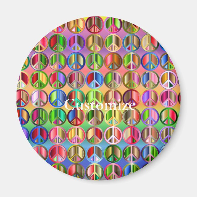 Multi-coloured peace symbols pattern Thunder_Cove Magnet (Front)