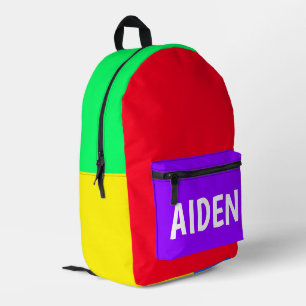Multi-Coloured Personalised  Printed Backpack