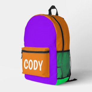 Multi-Coloured Personalised Printed Backpack