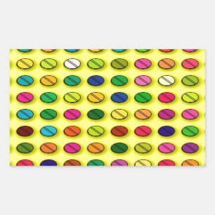 Multi-coloured Pills Pattern Rectangular Sticker