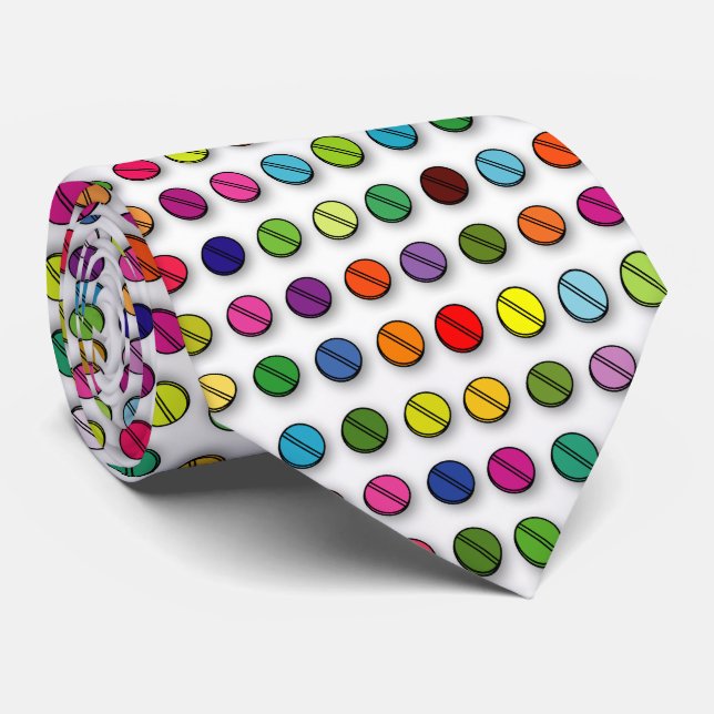 Multi-coloured Pills Tie (Rolled)