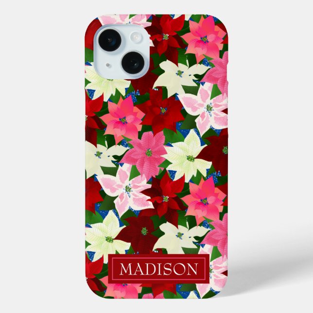 Multi Coloured Poinsettia Christmas Case-Mate iPhone Case (Back)
