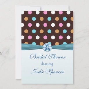 Multi - coloured polka dot Bridal shower Invitatio Invitation