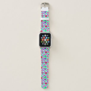 multi coloured polka dots apple watch band