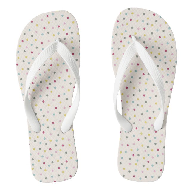 Multi-Coloured Polka Dots Thongs (Footbed)