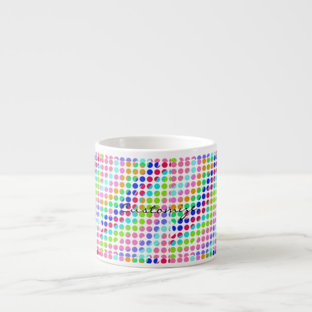 multi-coloured polka dots Thunder_Cove Espresso Cup (Front)