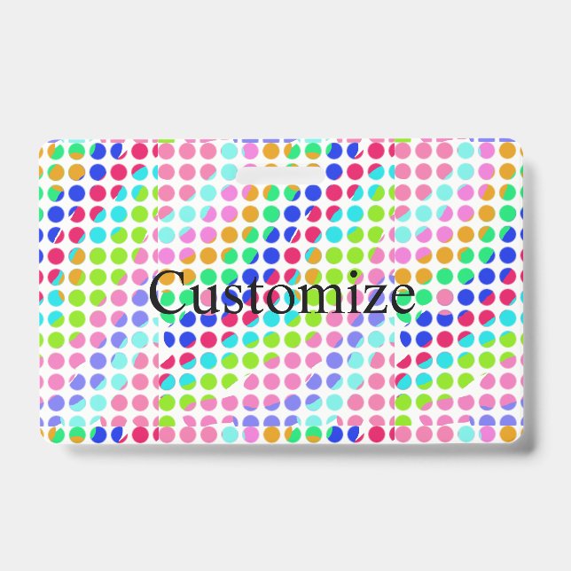 multi-coloured polka dots Thunder_Cove ID Badge (Front)