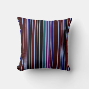 Multi Coloured Retro Stripes Art Design Abstract Cushion