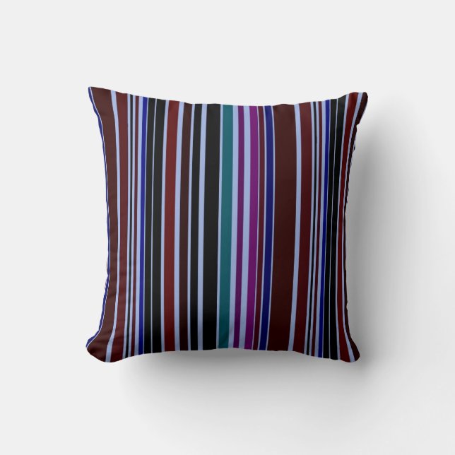 Multi Coloured Retro Stripes Art Design Abstract Cushion (Front)
