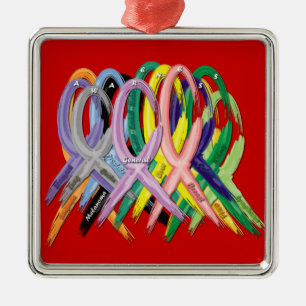 Multi-Coloured Ribbons for Awareness Ornament