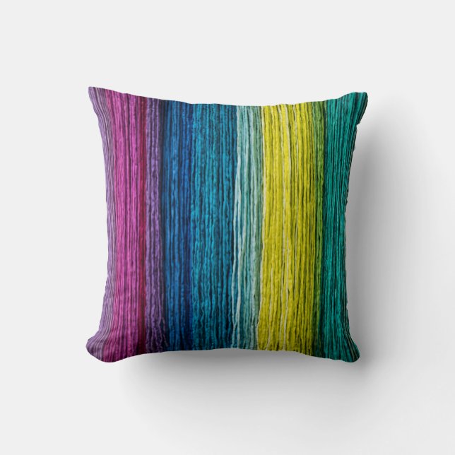 Multi Coloured Rope Double Sided 2 Patterns Cushion (Front)
