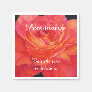 Multi-Coloured Rose-Paper Party Napkins