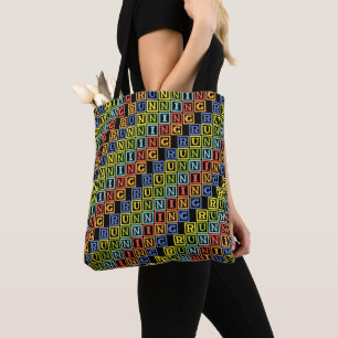 Multi-coloured running sport tote bag