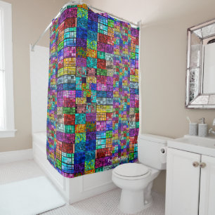 Multi-Coloured Shower Curtain